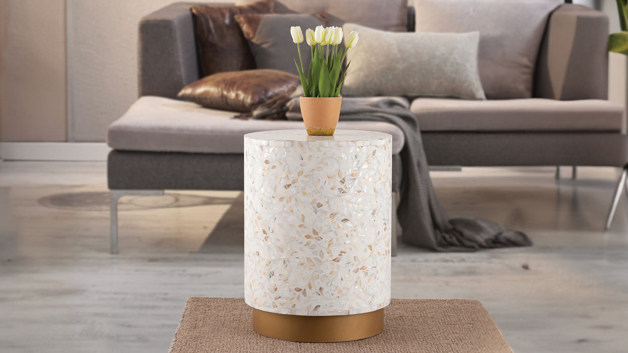 Luxe End Table Ivory