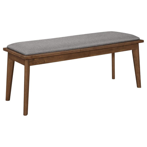 Alfredo - Upholstered Dining Bench - Gray And Natural Walnut Unique Piece Furniture