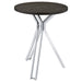 Edgerton - Round Wood Top Bar Table - Dark Oak And Chrome Unique Piece Furniture