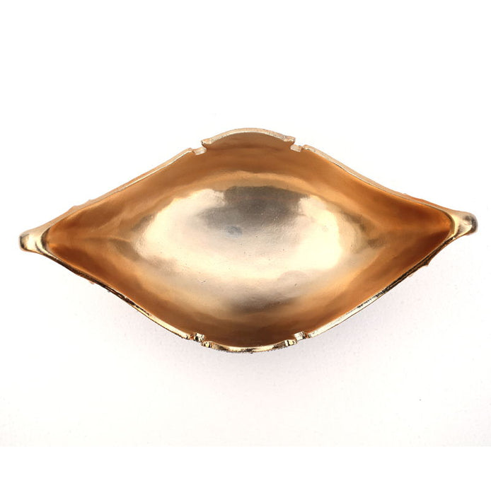 Ambrose Chrome Plated Crystal Embellished Ceramic Fruit Platter - Gold