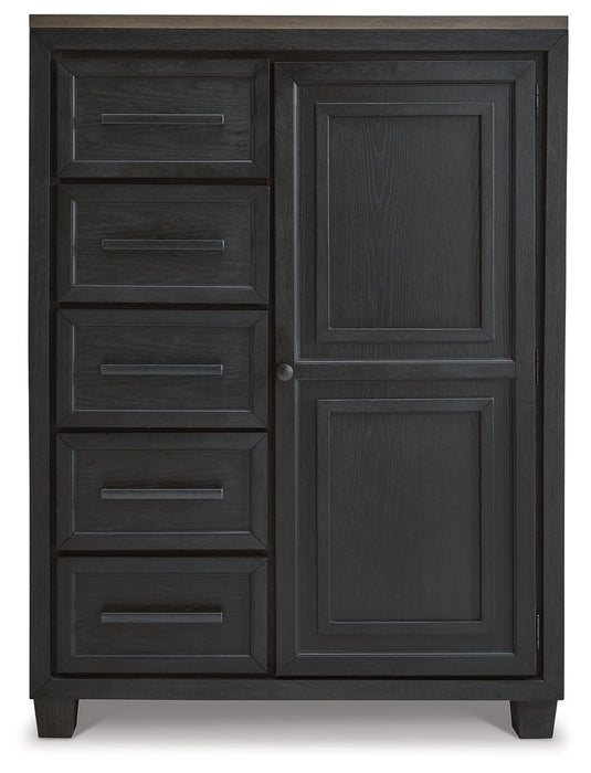 Foyland - Black / Brown - Door Chest Unique Piece Furniture