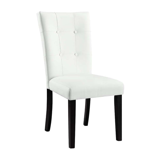Hussein - Side Chair (Set of 2) - White PU & Black Finish Unique Piece Furniture