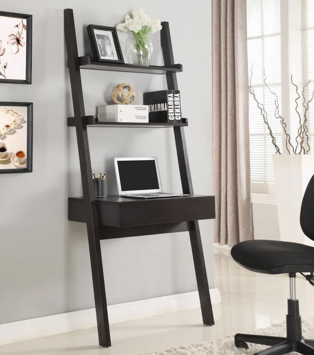 Colella - 2-Shelf Writing Ladder Desk - Cappuccino Unique Piece Furniture