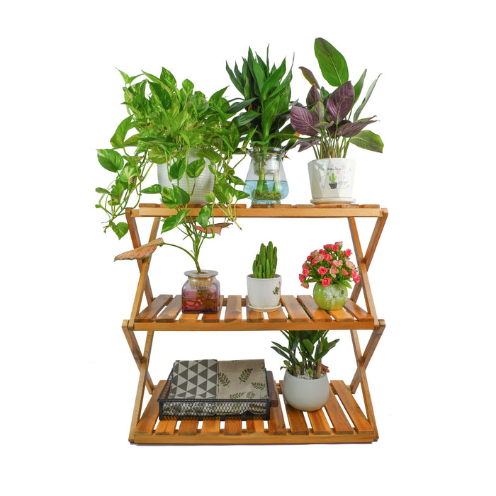 3 Tiers Plants Stand Foldable - Natural
