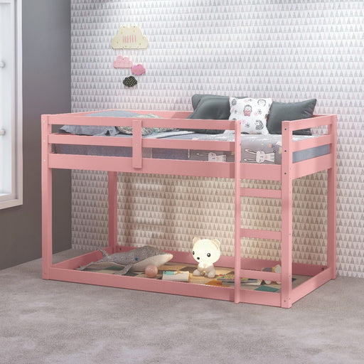 Gaston II - Twin Loft Bed - Pink Finish Unique Piece Furniture