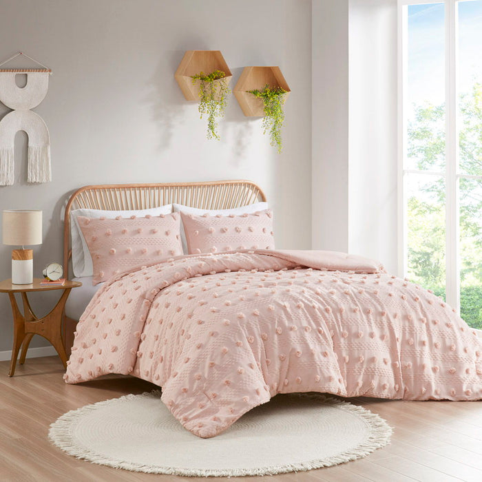 Clip Jacquard Comforter Set - Pink