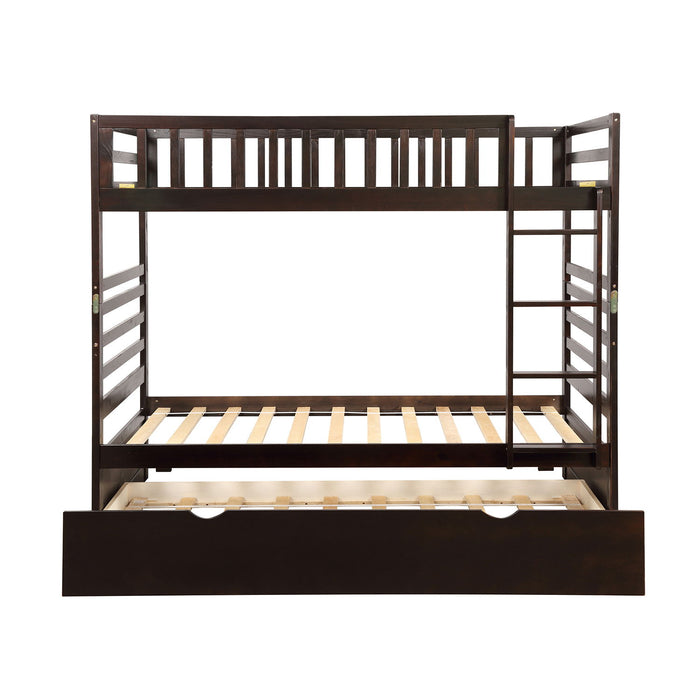 Orisfur. Twin Bunk Beds For Kids With Safety Rail, Movable Trundle Bed