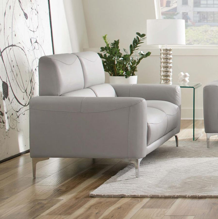 Glenmark - Track Arm Upholstered Loveseat - Taupe Unique Piece Furniture