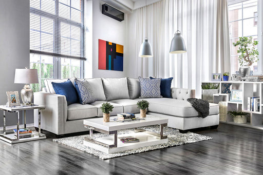 Ornella - Sectional - Light Gray / Blue Unique Piece Furniture