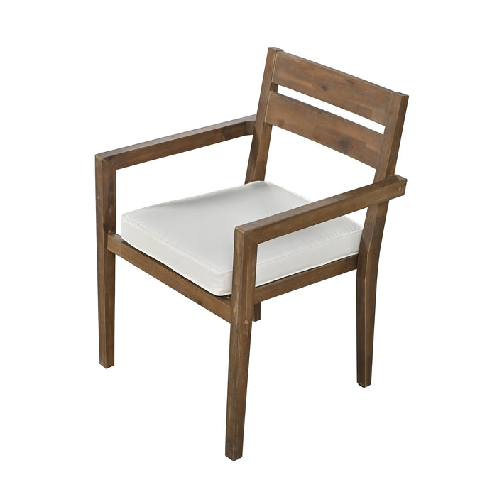 U_Style Acacia Wood Outdoor Dining Table And Chairs Suitable For Patio, Balcony Or Backyard - Burly Wood