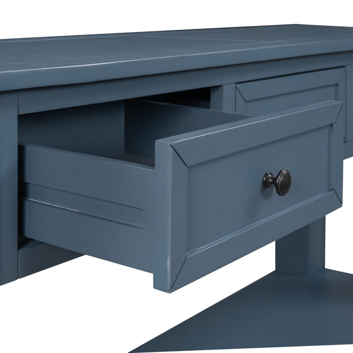 U_Style Modern Console Table Sofa Table For Living Room With 3 Drawers And 1 Shelf - Blue
