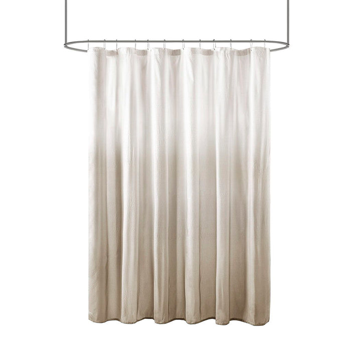 Ombre Printed Seersucker Shower Curtain - Taupe