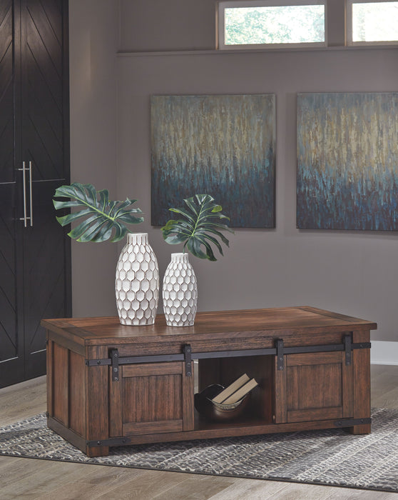 Budmore - Brown - Rectangular Cocktail Table Unique Piece Furniture
