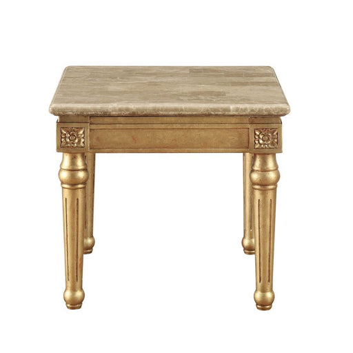 Daesha - End Table - Marble & Antique Gold Unique Piece Furniture