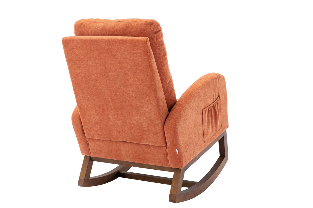 Coolmore Living Room Comfortable Rocking Chair Living Room Chair Orange