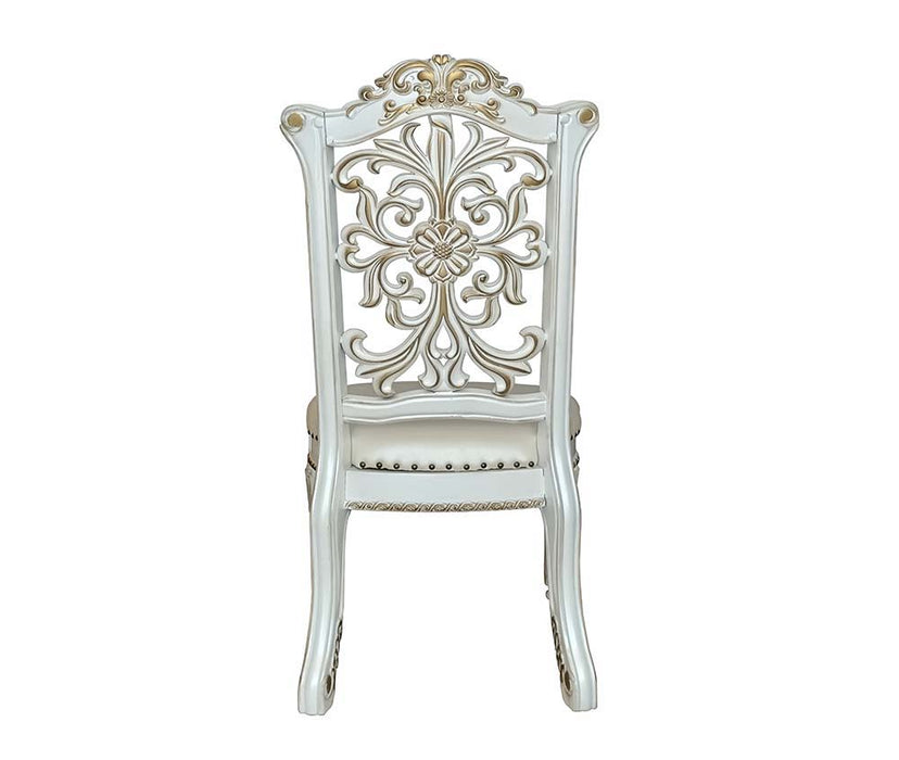Vendom - Side Chair (Set of 2) - PU & Antique Pearl Finish - 48" Unique Piece Furniture