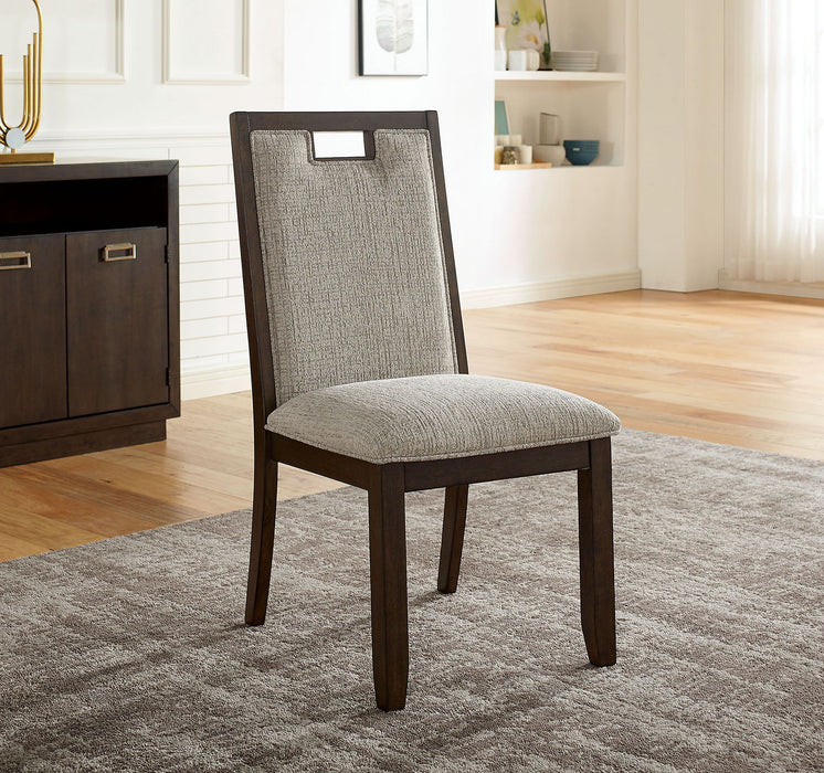 Caterina - Side Chair(Set of 2) - Dark Walnut / Beige Unique Piece Furniture