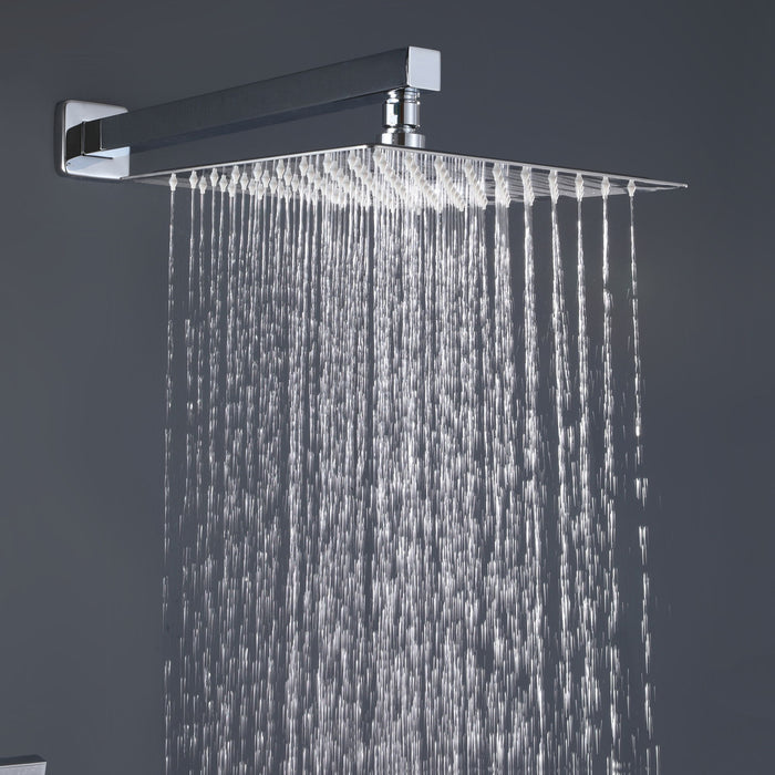 Function Temperature Control Complete Shower System With Rough In Valve, 10 Inches Chrome