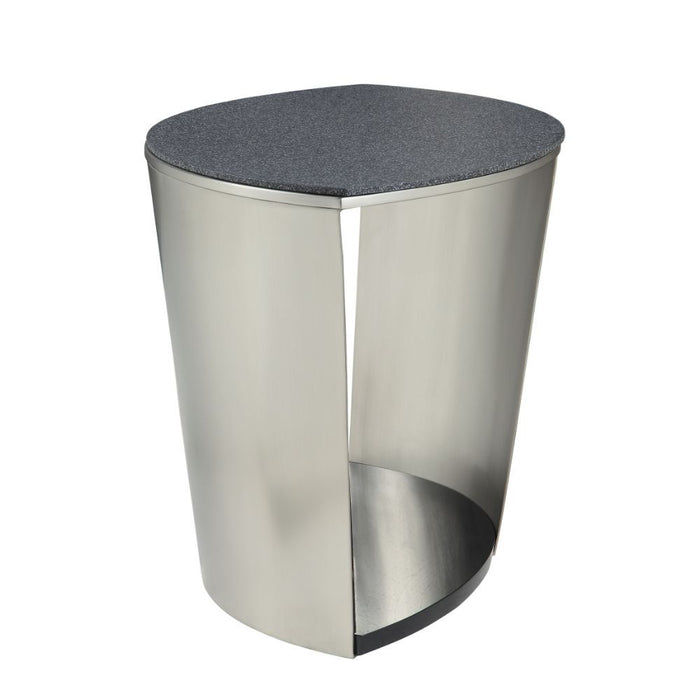 Thyge - End Table - Satin Plated & Glass Stone Unique Piece Furniture
