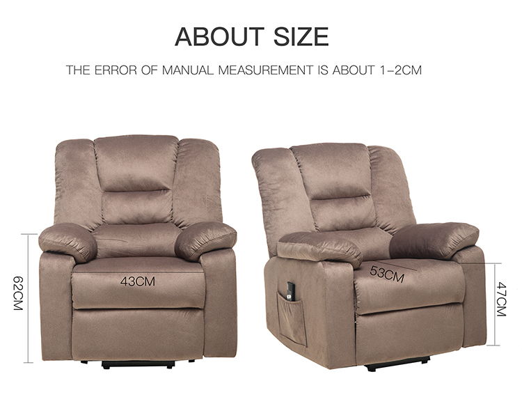 Power Lift Recliner Chair For Elderly - Heavy Duty And Safety Motion Reclining Mechanism - Fabric Sofa Living Room Chair