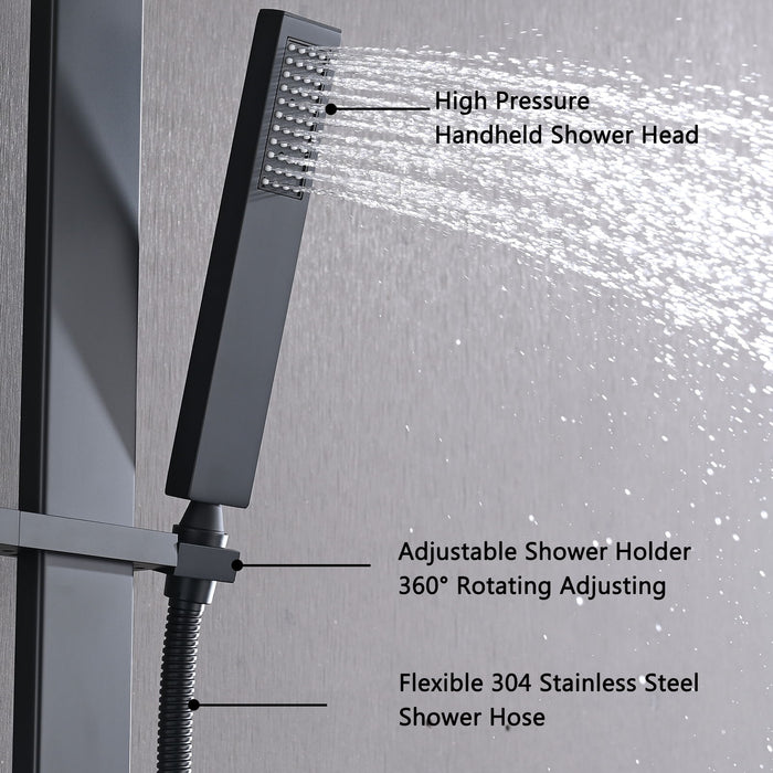 2 Function Thermostatic Complete Shower System With Rough-In Valve And Shower Head In Matte Black