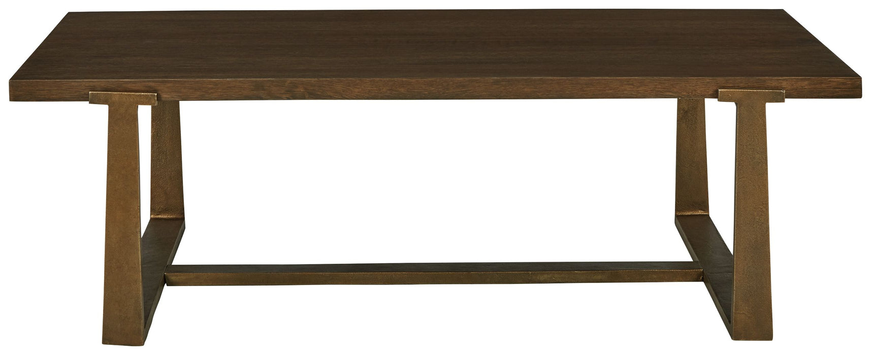 Balintmore - Brown / Gold Finish - Rectangular Cocktail Table Unique Piece Furniture