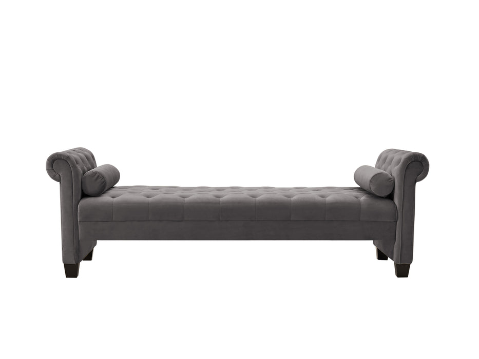 Dark Gray Rectangular Large Sofa Stool