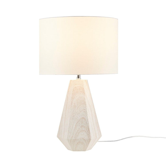 23" Resin Table Lamp With Faux Wood Texture