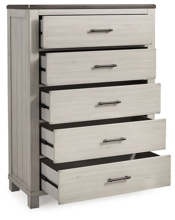 Darborn - Five Drawer Chest - Gray / Brown
