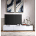 Orion - TV Stand - White High Gloss & Rustic Oak Unique Piece Furniture