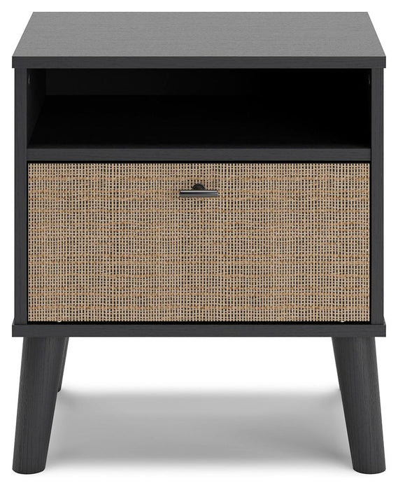 Charlang - Black / Gray - One Drawer Night Stand Unique Piece Furniture