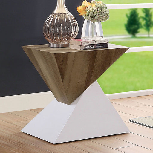 Bima - End Table - White / Natural Tone Unique Piece Furniture