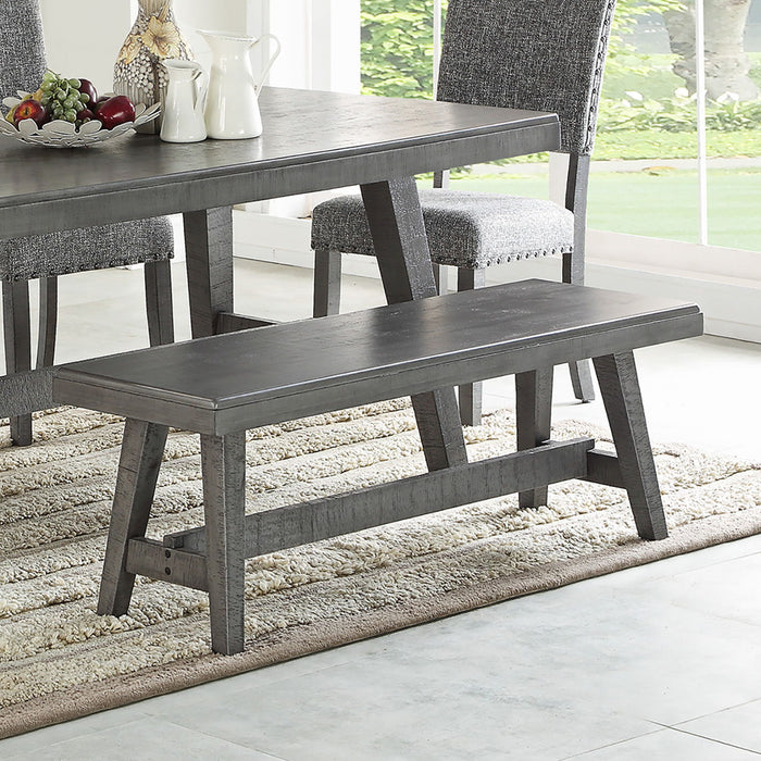Sturdy Wood Dining Bench, Gray