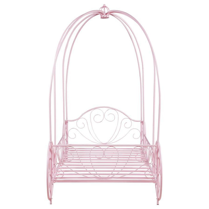 Massi - Twin Canopy Bed - Powder Pink Unique Piece Furniture