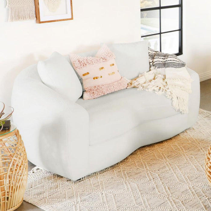 Isabella - Upholstered Tight Back Loveseat - White Unique Piece Furniture