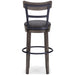 Caitbrook - Gray - Tall Uph Swivel Barstool Unique Piece Furniture