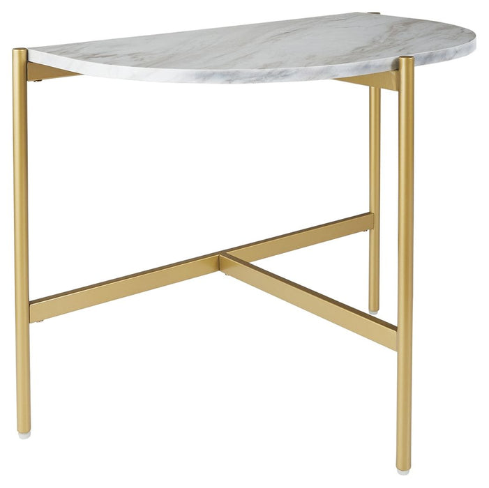 Wynora - White / Gold - Chair Side End Table Unique Piece Furniture