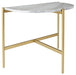 Wynora - White / Gold - Chair Side End Table Unique Piece Furniture