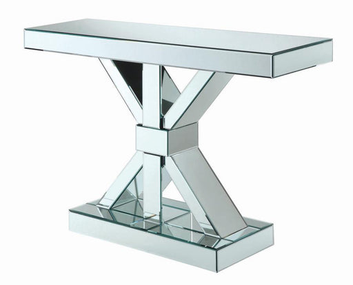 Lurlynn - X-Shaped Base Console Table - Clear Mirror Unique Piece Furniture