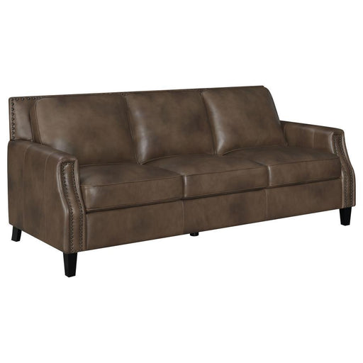 Leaton - Upholstered Recessed Arms Sofa - Brown Sugar Unique Piece Furniture
