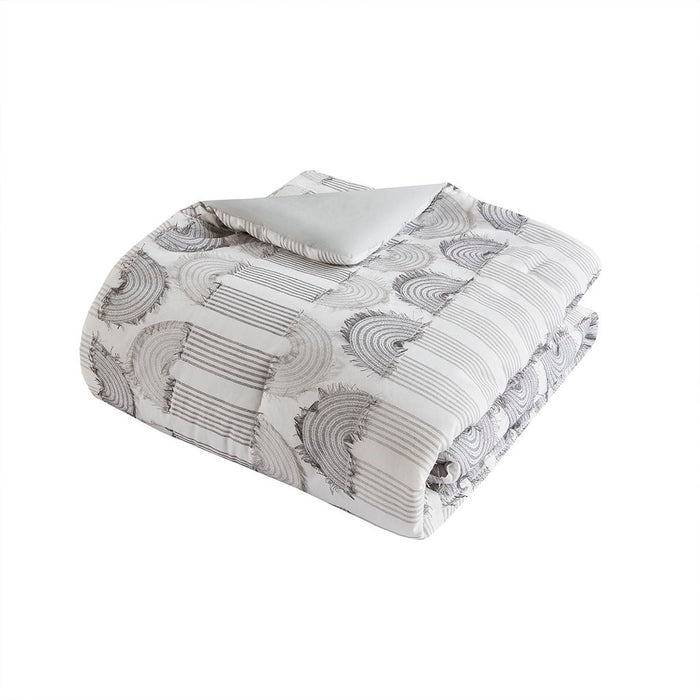 Clip Jacquard Comforter Set - Grey