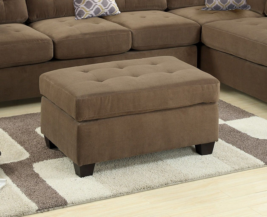 Cocktail Ottoman Waffle Suede Fabric Truffle Color Tufted Seats Ottomans Hardwoods Living Room