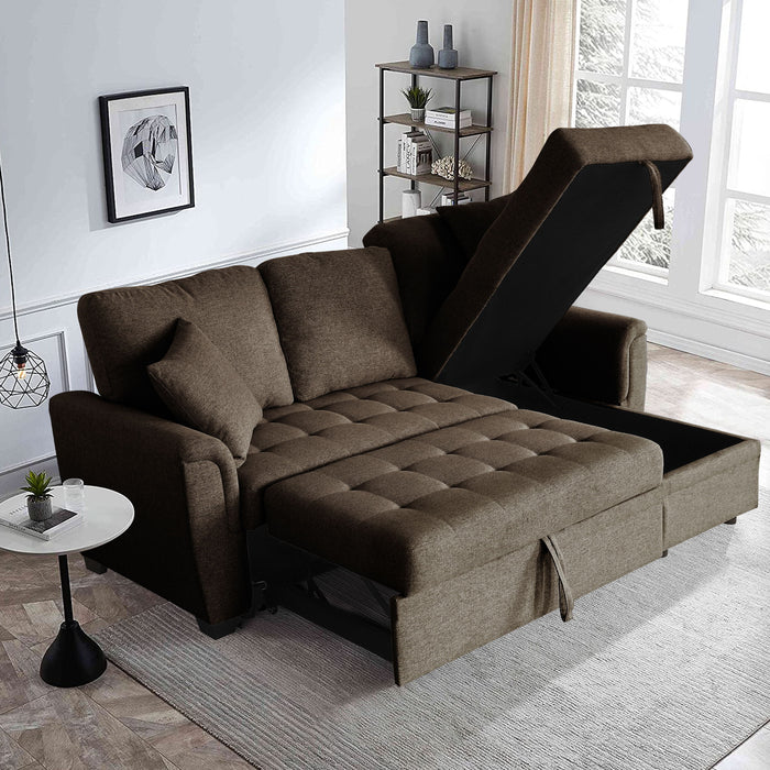 Brown Storage Sofa Bed