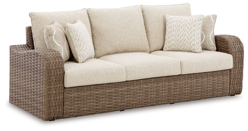 Sandy Bloom - Beige - Sofa With Cushion Unique Piece Furniture Furniture Store in Dallas and Acworth, GA serving Marietta, Alpharetta, Kennesaw, Milton