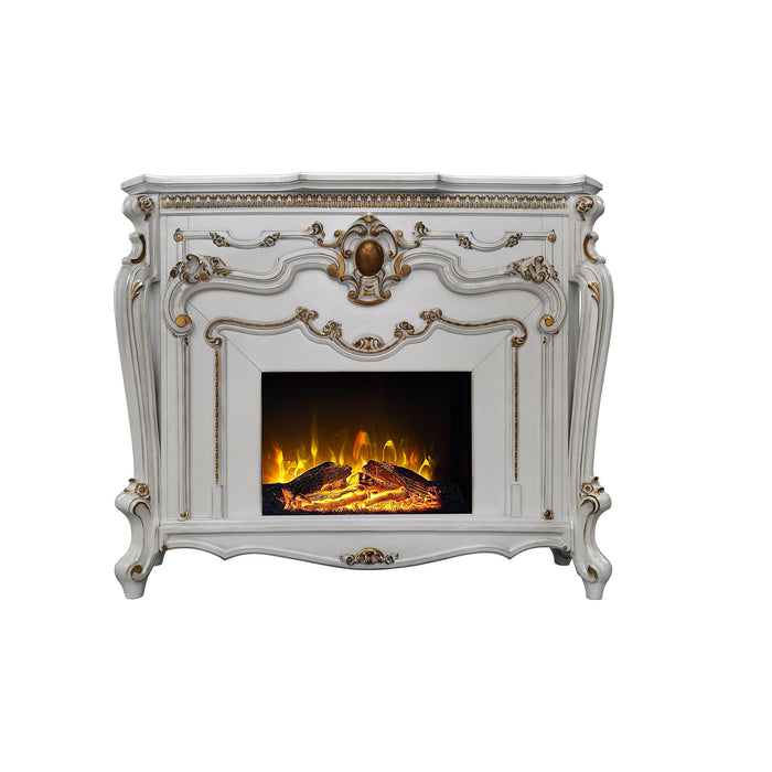 Acme Picardy Fireplace Antique Pearl Finish