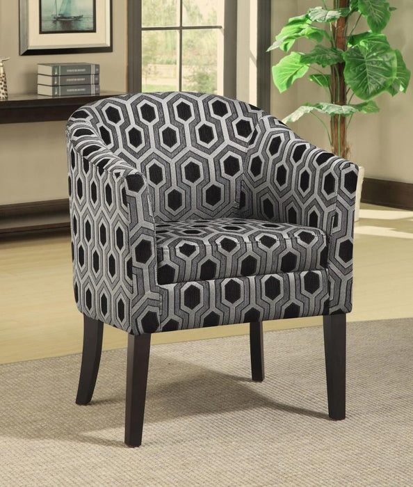 Jansen - Hexagon Patterned Accent Chair - Gray And Black Unique Piece Furniture