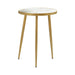 Acheson - Round Accent Table - White And Gold Unique Piece Furniture