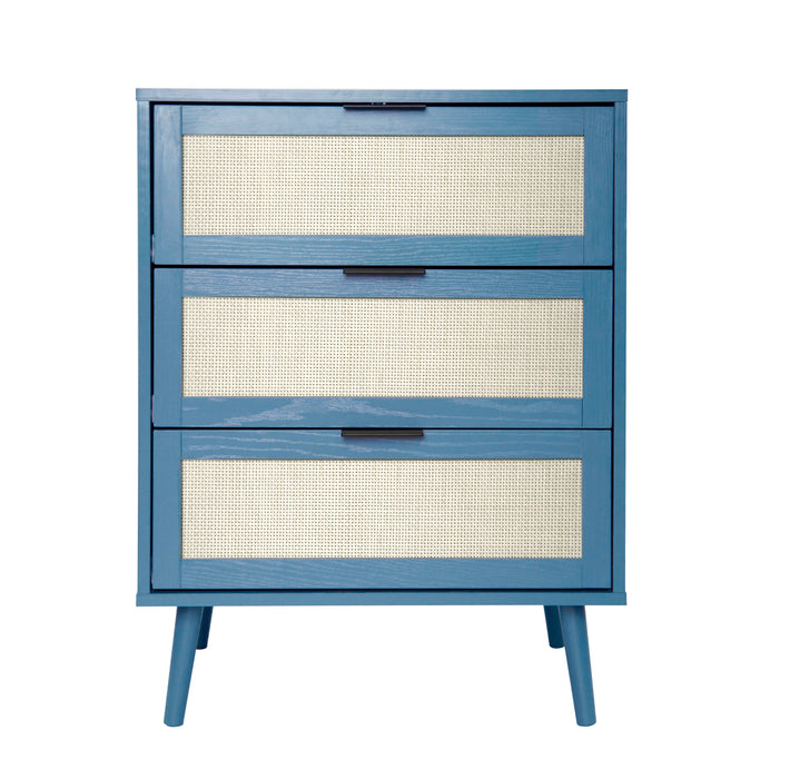 3 Drawer Cabinet, Suitable For Bedroom, Living Room, Study - Blue