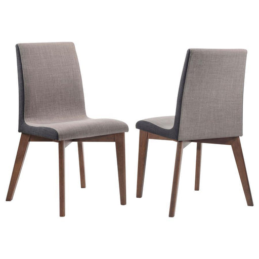 Redbridge - Upholstered Side Chairs (Set of 2) - Gray And Natural Walnut Unique Piece Furniture