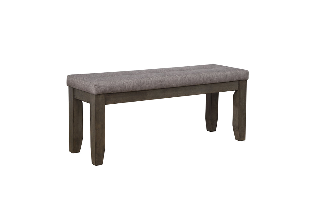 1 Piece Modern Bench Tufted Upholstery Tapered Wood Legs Bedroom Living Room Furniture Gray Linen Finish